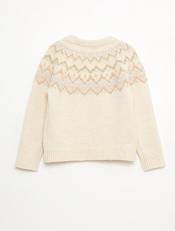 Camisola de lã com padrão jacquard
