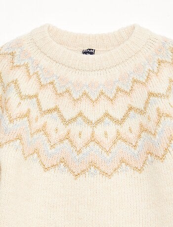 Camisola de lã com padrão jacquard