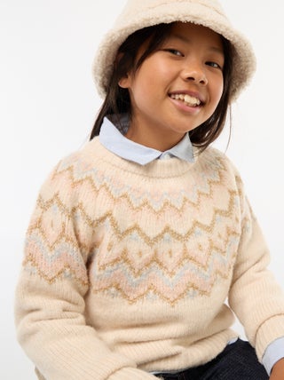 Camisola de lã com padrão jacquard