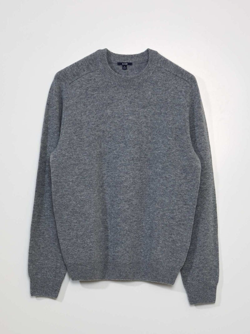 Camisola de lã de gola redonda CINZA - Kiabi