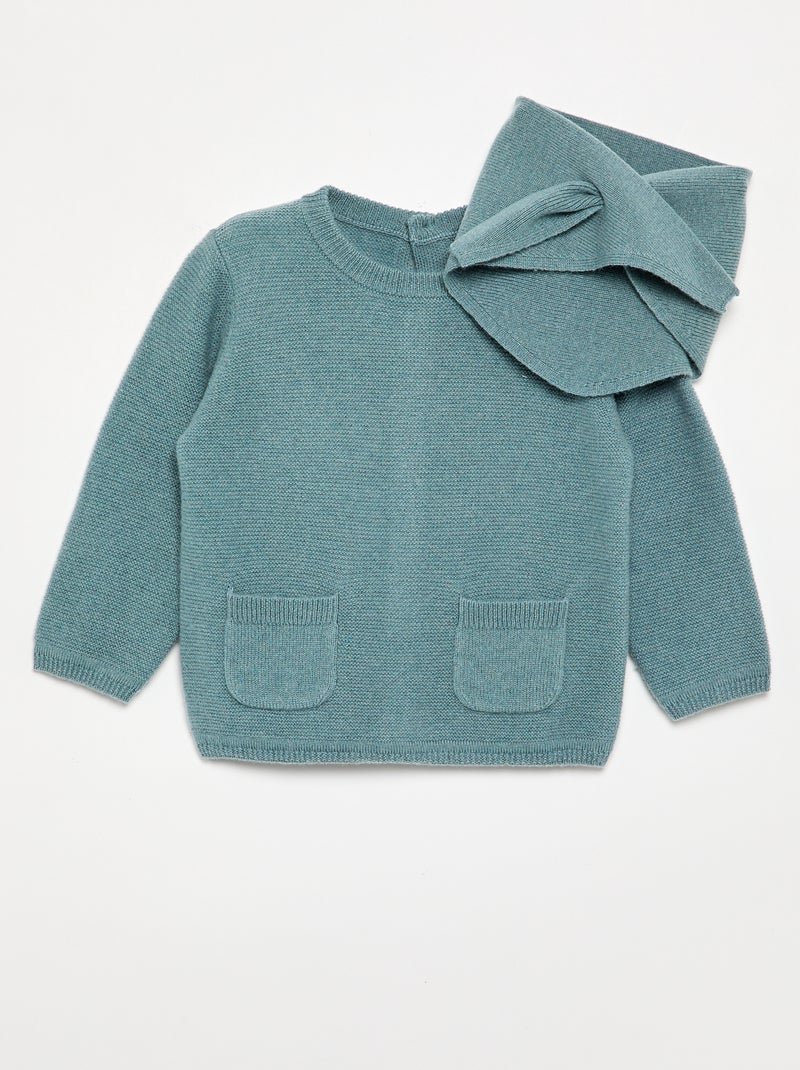 Camisola de lã e caxemira - Premium Azul - Kiabi