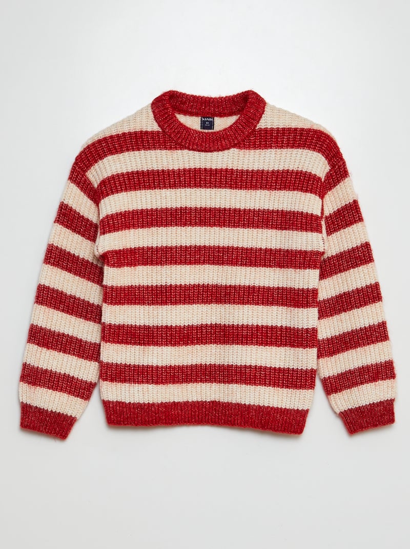 Camisola de lã misturada à marinheiro VERMELHO - Kiabi