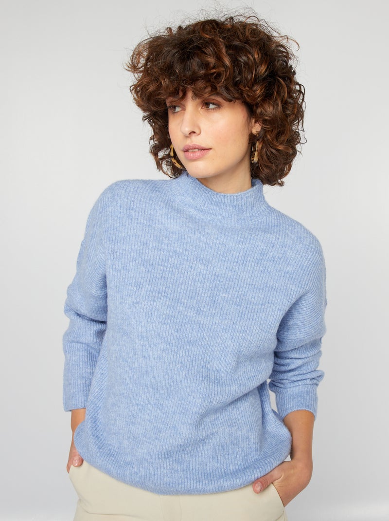 Camisola de lã misturada AZUL - Kiabi