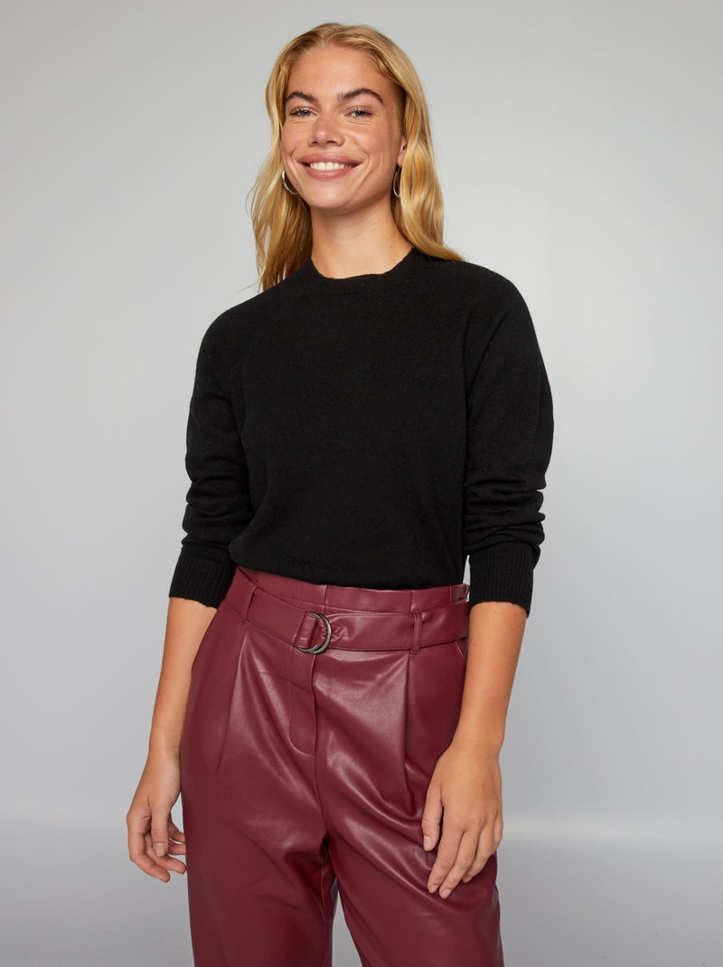 Camisola de lã Preto - Kiabi