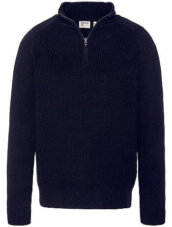 Camisola de Malha 1/4 Fecho para Homem Schott Plali Azul-Marinho