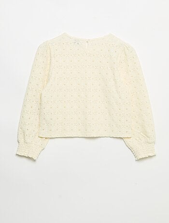 Camisola de malha ajurada