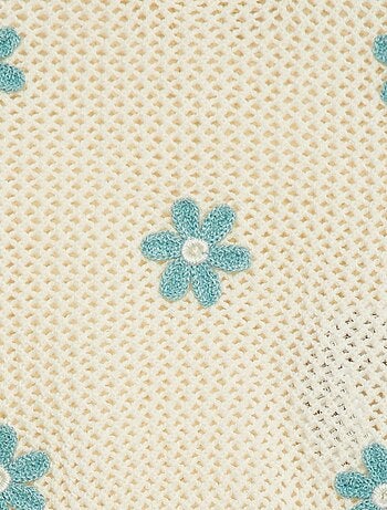 Camisola de malha ajurada com flores