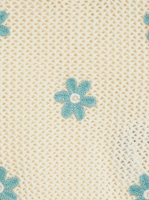 Camisola de malha ajurada com flores - Kiabi