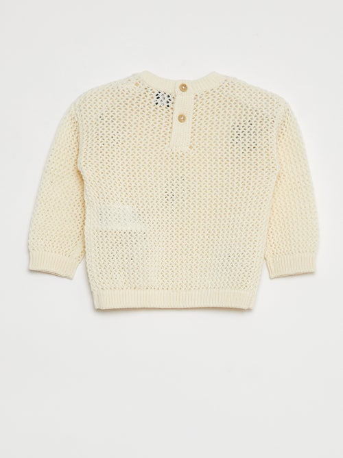 Camisola de malha ajurada com flores - Kiabi