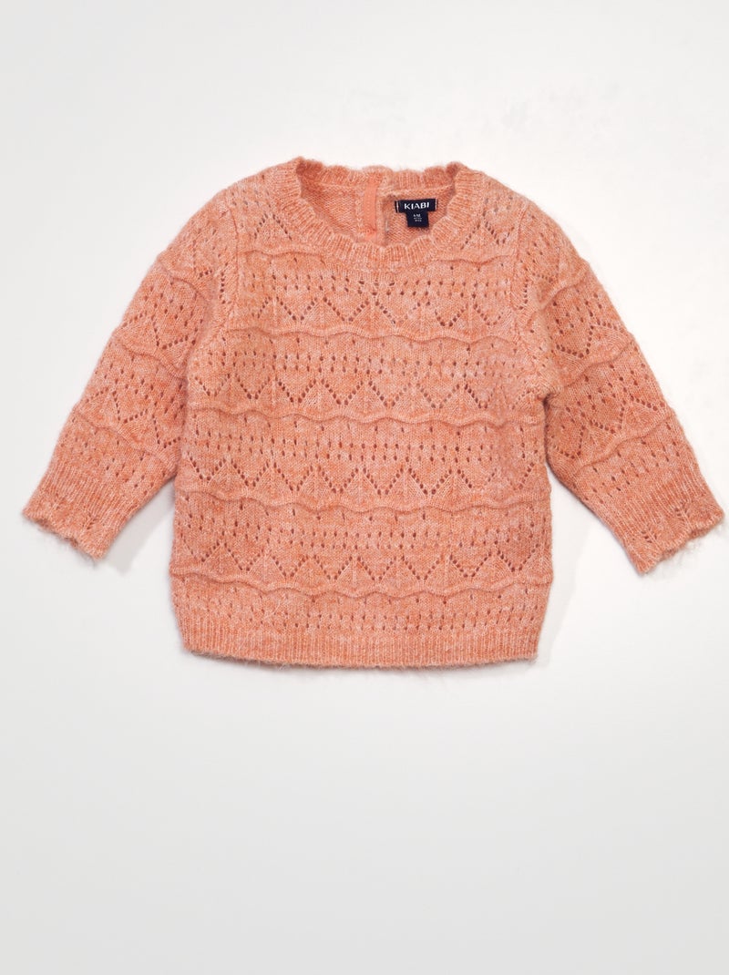 Camisola de malha ajurada LARANJA - Kiabi