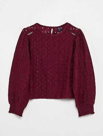 Camisola de malha ajurada