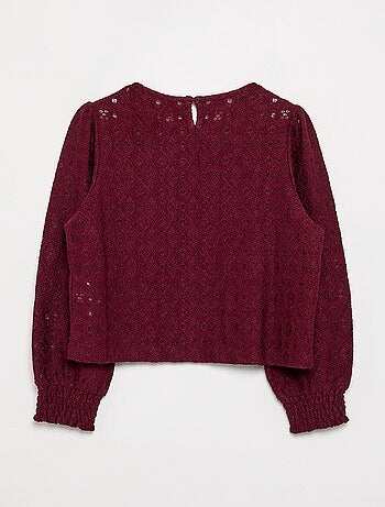 Camisola de malha ajurada