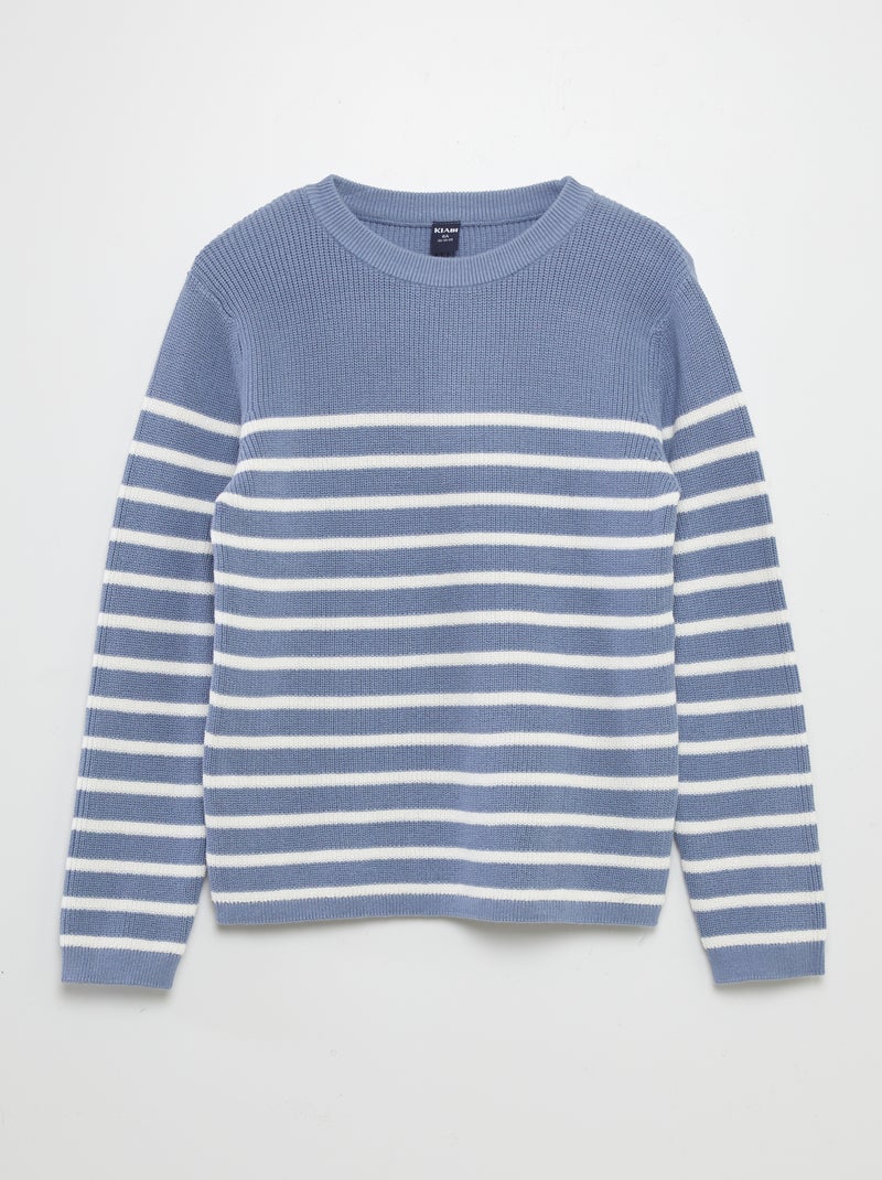 Camisola de malha às riscas AZUL - Kiabi
