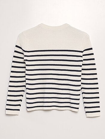 Camisola de malha às riscas
