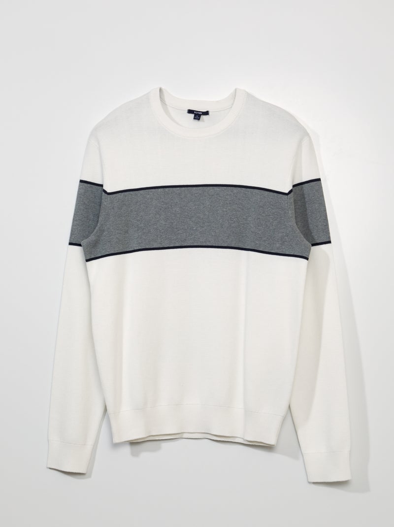 Camisola de malha às riscas BRANCO - Kiabi