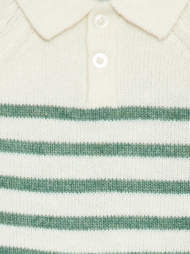 Camisola de malha às riscas Branco - Kiabi
