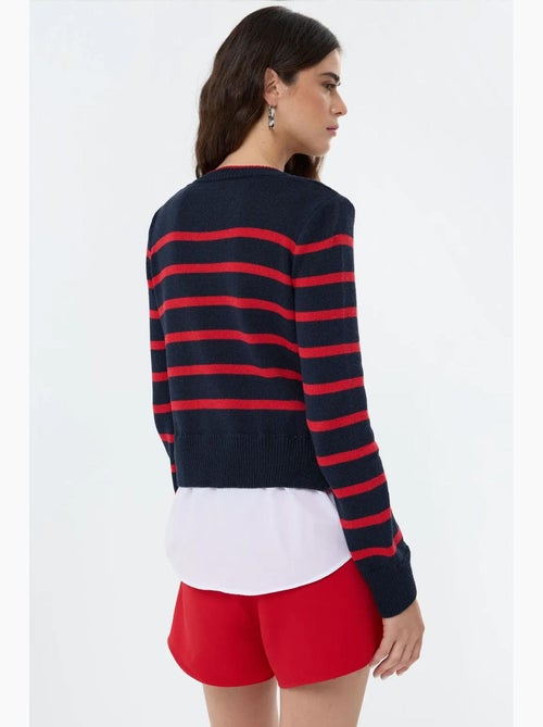 Camisola de malha às riscas hiccup - Kiabi Camisola de malha às riscas hiccup - Kiabi
