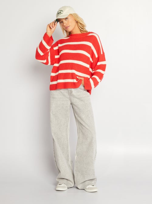 Camisola de malha às riscas 'JDY' - Kiabi