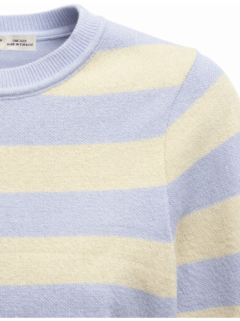 Camisola de malha às riscas mixray Azul-céu - Kiabi