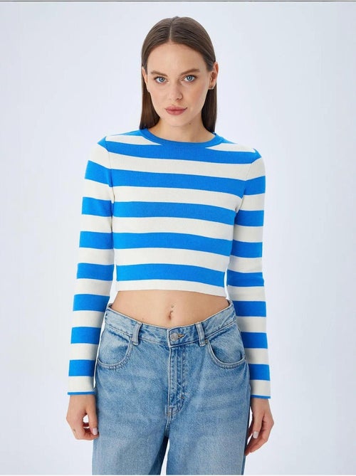 Camisola de malha às riscas mixray - Kiabi Camisola de malha às riscas mixray - Kiabi