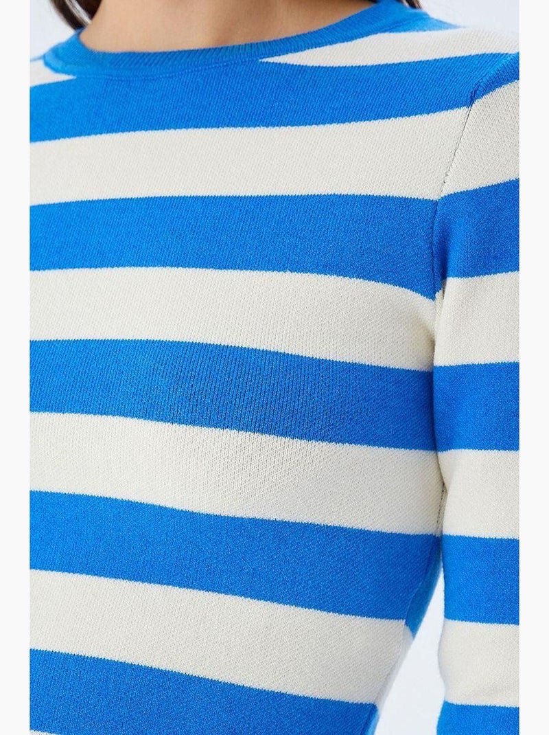 Camisola de malha às riscas mixray Azul-elétrico - Kiabi