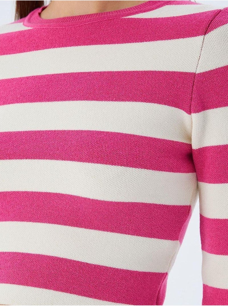 Camisola de malha às riscas mixray Cereja - Kiabi