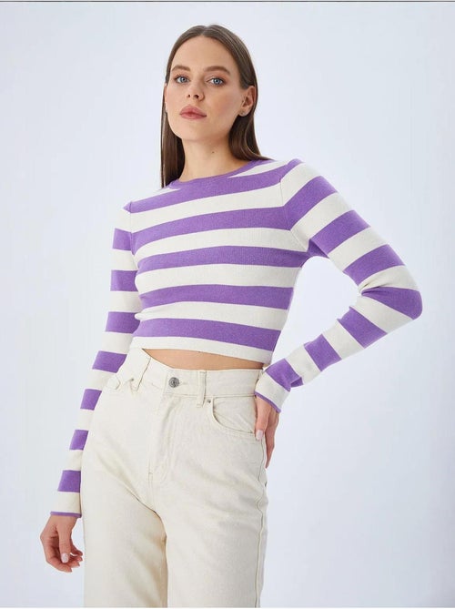 Camisola de malha às riscas mixray - Kiabi Camisola de malha às riscas mixray - Kiabi