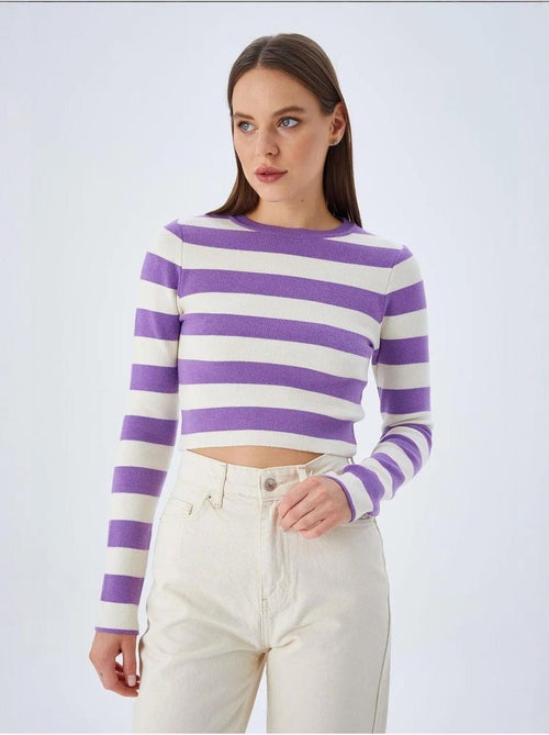 Camisola de malha às riscas mixray - Kiabi Camisola de malha às riscas mixray - Kiabi