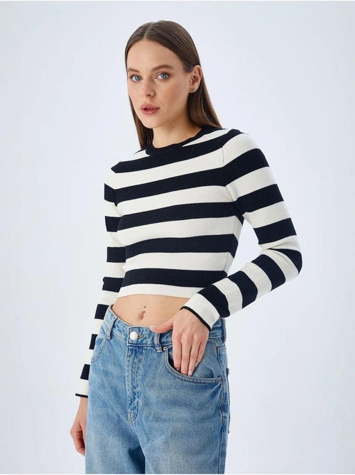 Camisola de malha às riscas mixray - Kiabi Camisola de malha às riscas mixray - Kiabi