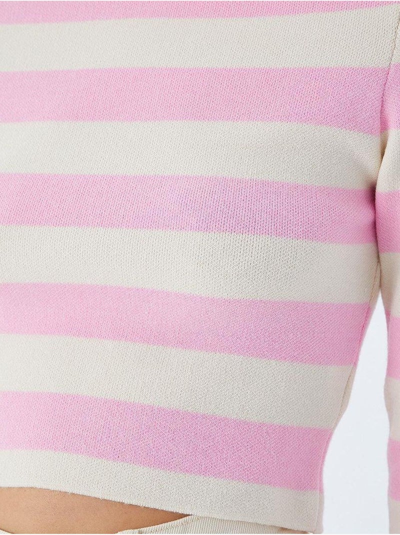 Camisola de malha às riscas mixray Rosa-pálido - Kiabi