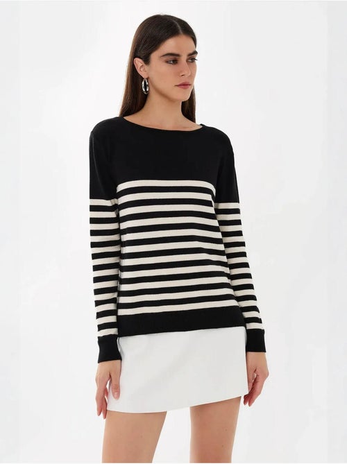 Camisola de malha básica listrada hiccup - Kiabi Camisola de malha básica listrada hiccup - Kiabi