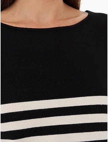 Camisola de malha básica listrada