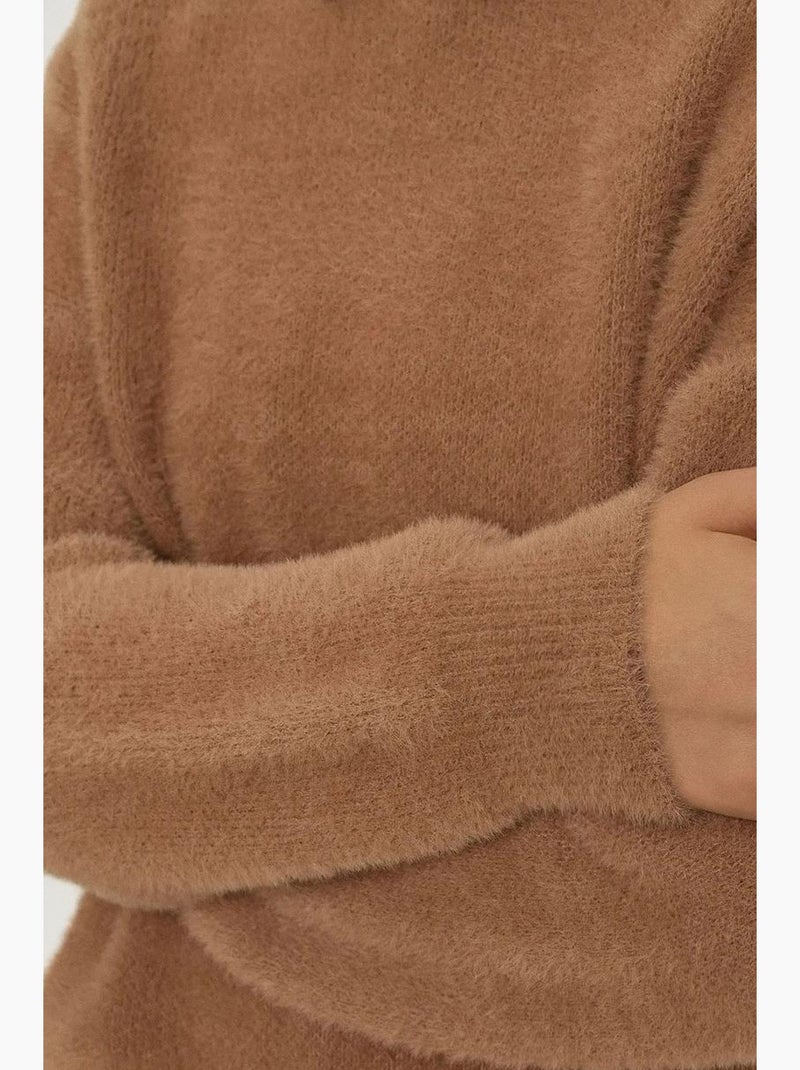 Camisola de malha bearded de gola redonda com toque ultra macio hiccup Bege - Kiabi