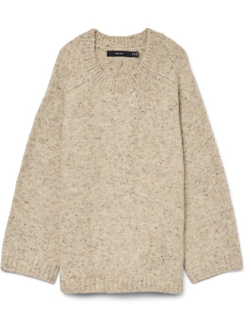 Camisola de Malha Bege para Mulher Vero Moda Curve Cingrid - Kiabi