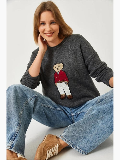 Camisola de malha bordada teddy lucci - Kiabi