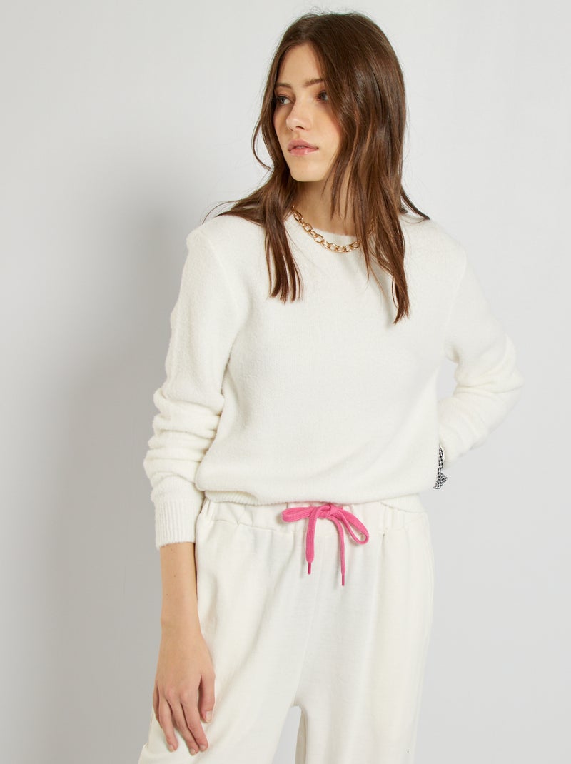 Camisola de malha Branco - Kiabi