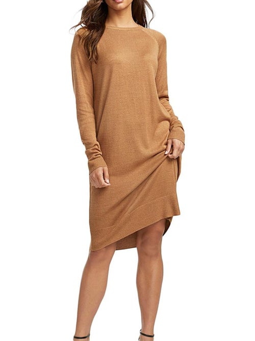 Camisola de Malha Camel Vero Moda Meghan para Mulher - Kiabi Camisola de Malha Camel Vero Moda Meghan para Mulher - Kiabi
