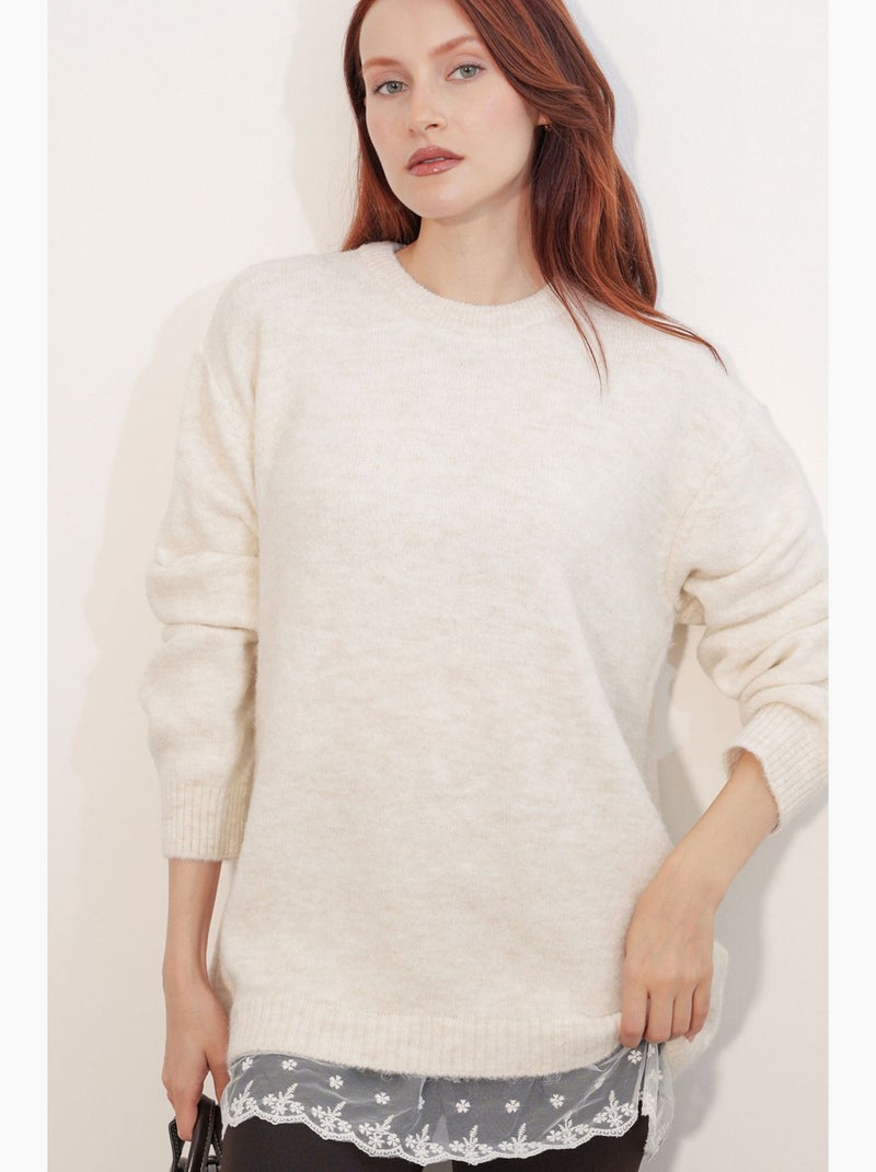 Camisola de malha canelada bdart Bege natural - Kiabi