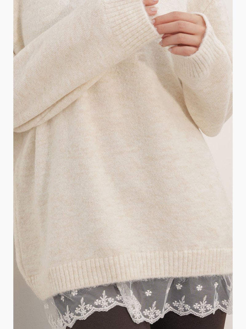 Camisola de malha canelada bdart Bege natural - Kiabi