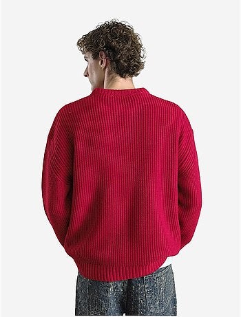 Camisola de malha canelada comfort fit com gola redonda giesto