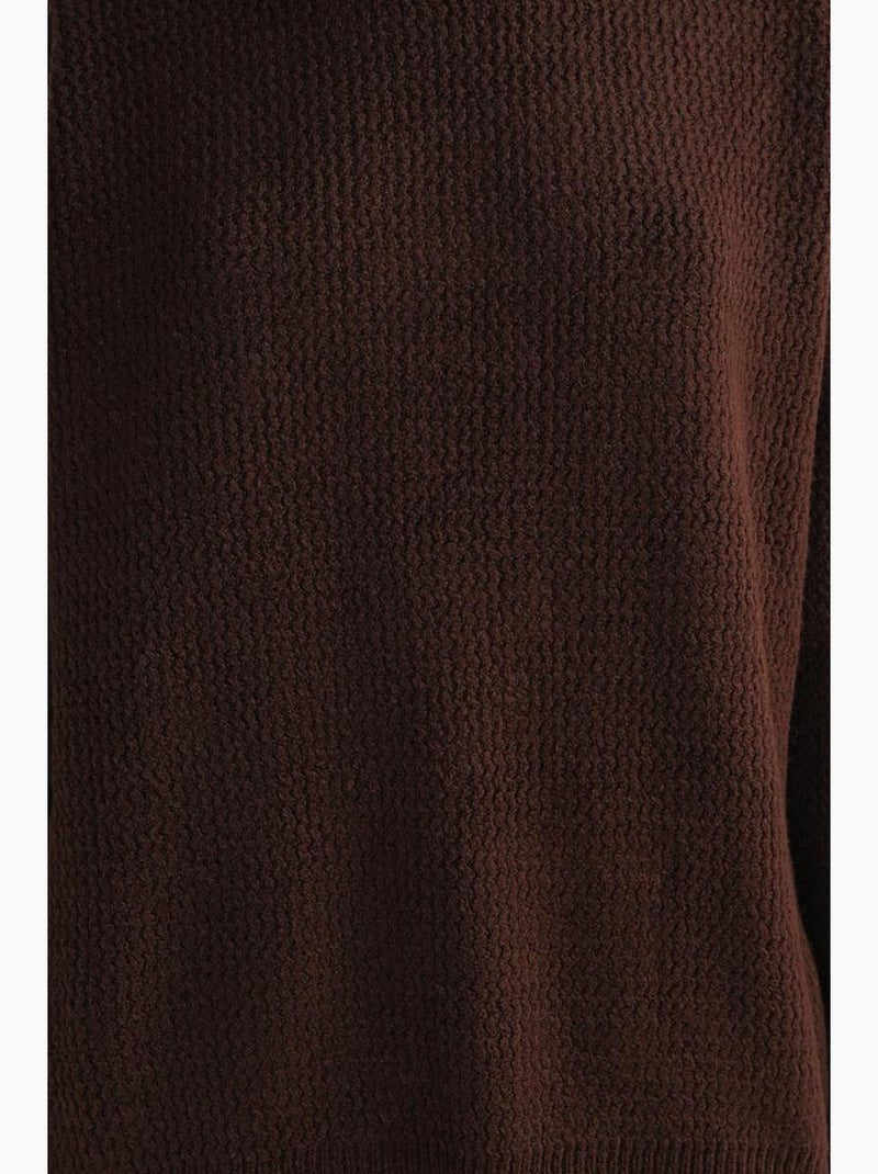 Camisola de malha canelada de manga comprida mixray Castanho-escuro - Kiabi