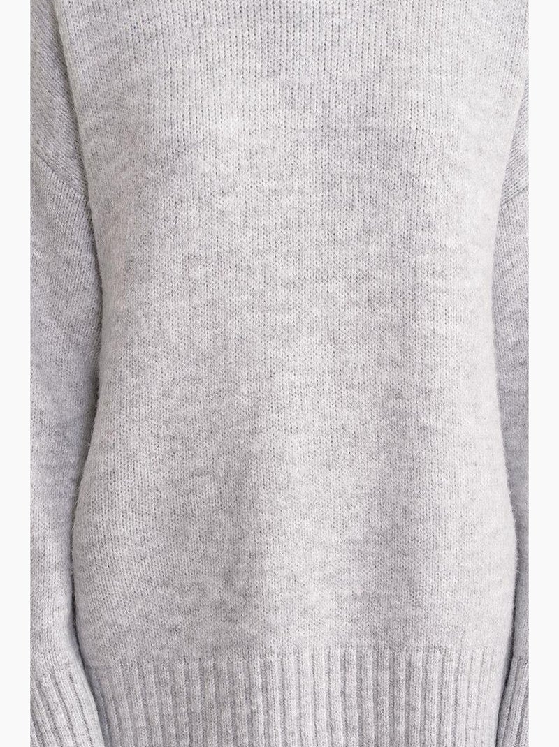 Camisola de malha canelada oversized com gola redonda mixray Cinza - Kiabi