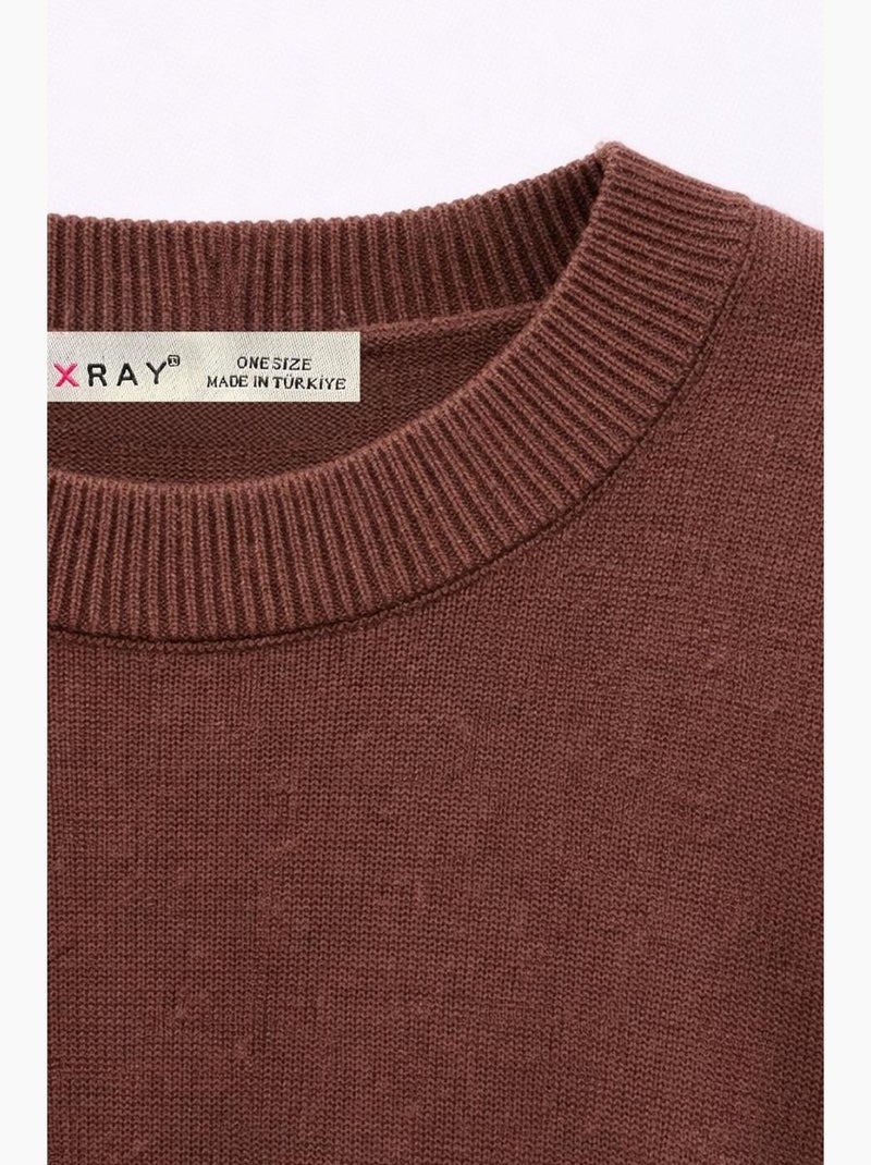 Camisola de malha canelada oversized mixray Castanho-claro - Kiabi