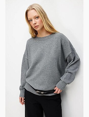 Camisola de malha canelada oversized mixray