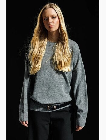 Camisola de malha canelada oversized mixray