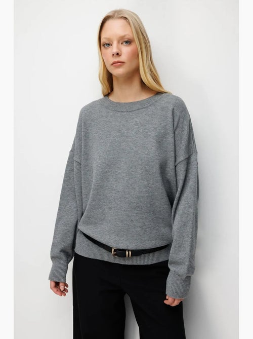 Camisola de malha canelada oversized mixray - Kiabi Camisola de malha canelada oversized mixray - Kiabi