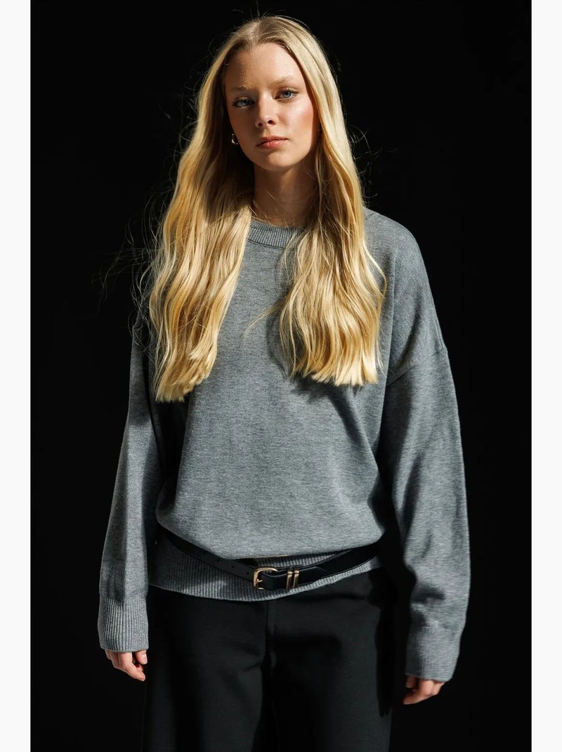 Camisola de malha canelada oversized mixray Cinza escuro - Kiabi