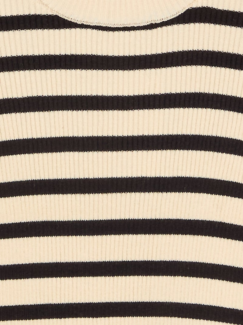 Camisola de malha canelada Preto - Kiabi