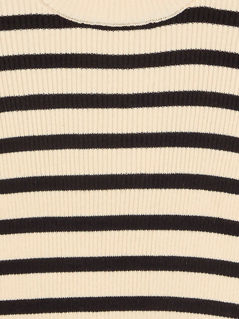 Camisola de malha canelada Preto - Kiabi