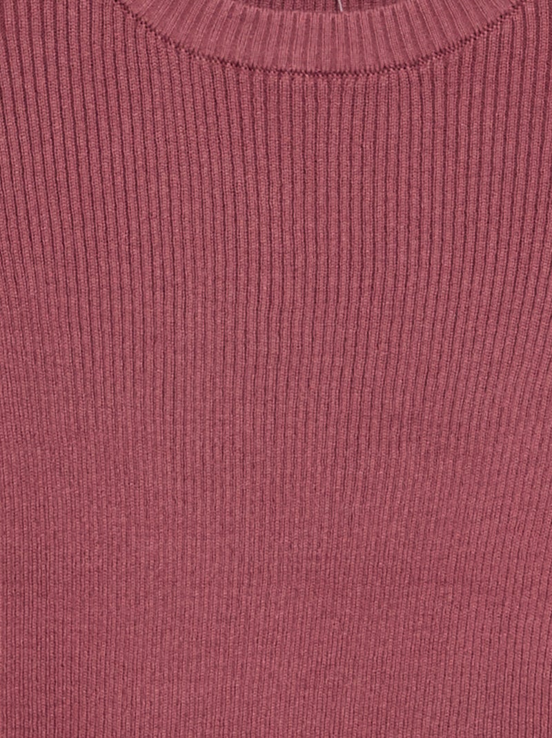 Camisola de malha canelada Rosa - Kiabi